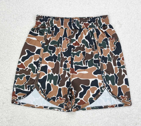 Retro Camo Ladies High Waisted Shorts DLM Leather Design