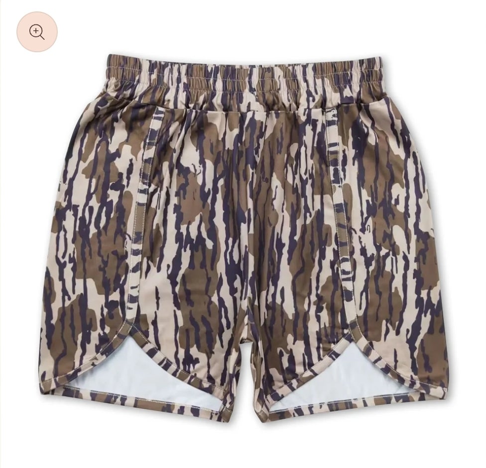Camo Ladies High Waisted Shorts DLM Leather Design